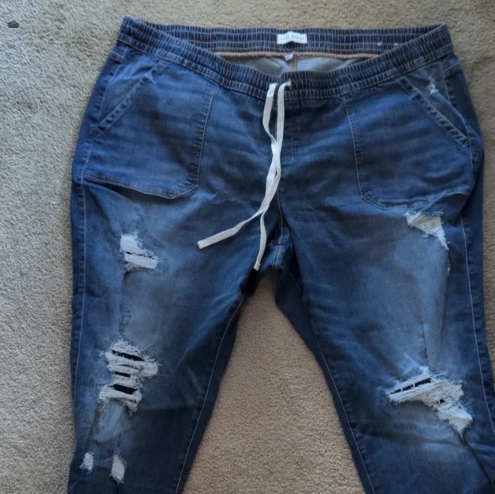 Lane Bryant Distressed Boyfriend Denim Jogger